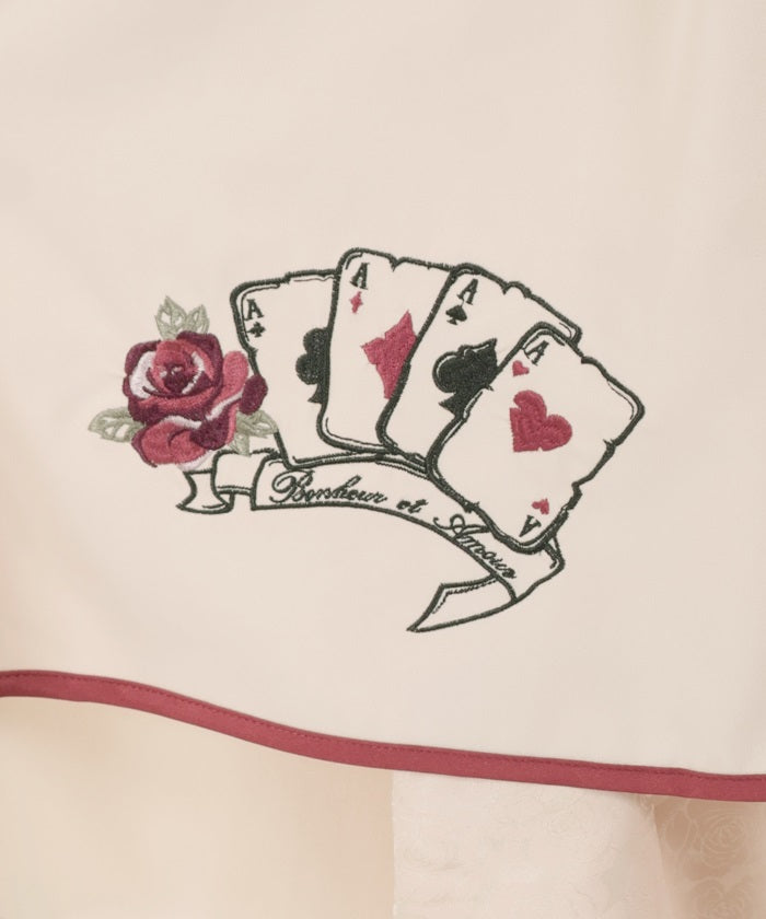 Playing Cards Embroidery & Jacquard Skirt (Time-limited Price)