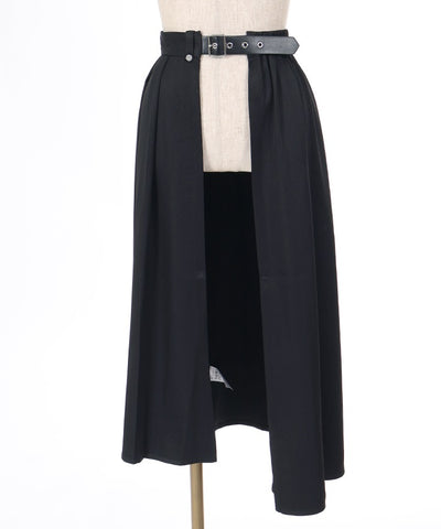 Irregular Hem Pleated Wrap Skirt