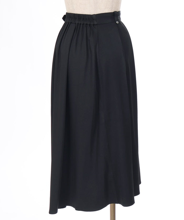 Irregular Hem Pleated Wrap Skirt