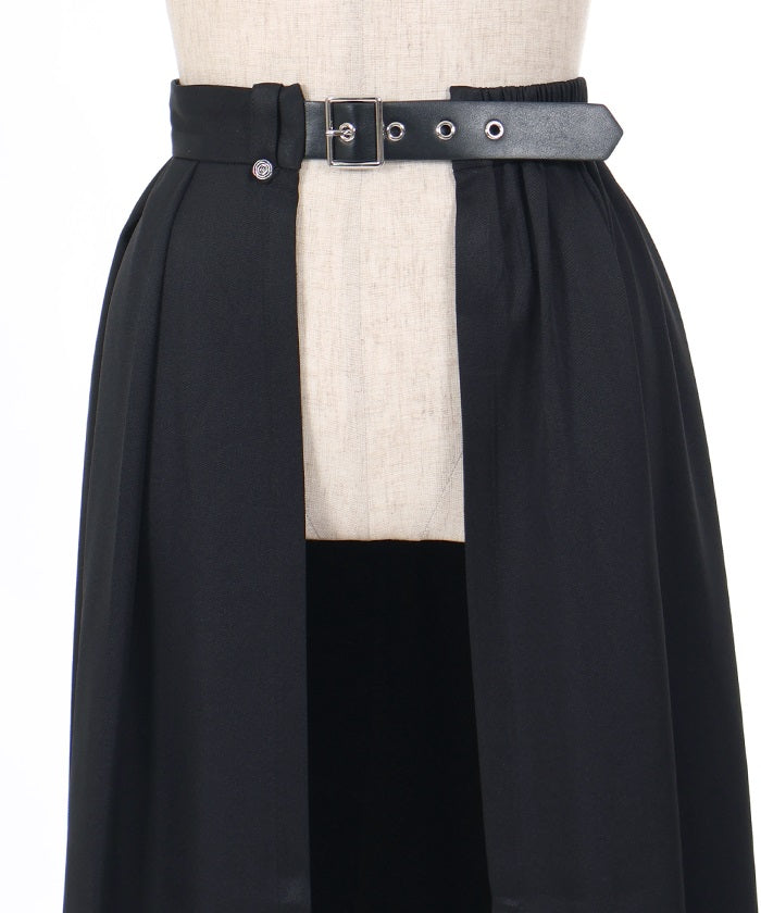 Irregular Hem Pleated Wrap Skirt