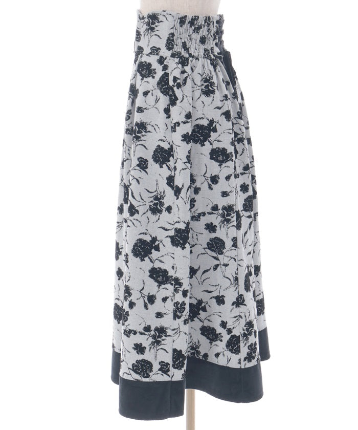 Flocky Flower Pattern Skirt