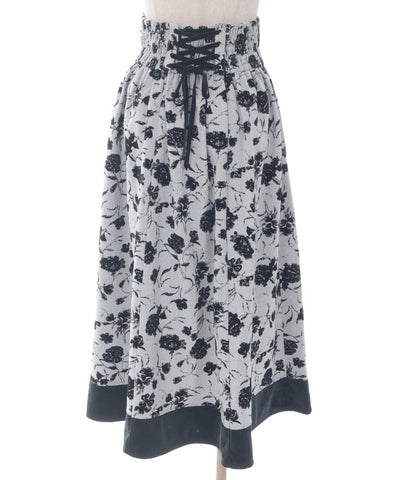 Flocky Flower Pattern Skirt