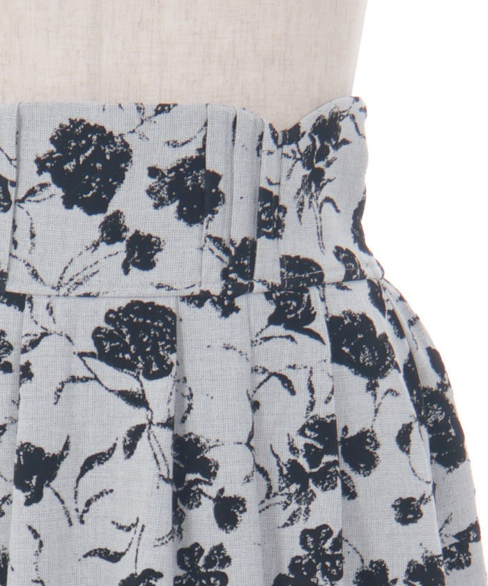 Flocky Flower Pattern Skirt