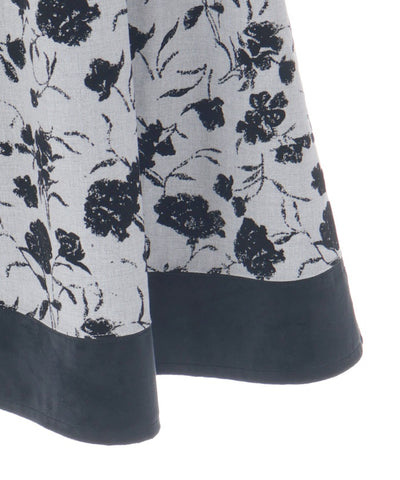 Flocky Flower Pattern Skirt