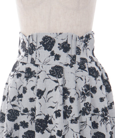 Flocky Flower Pattern Skirt