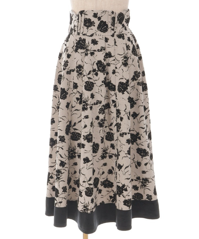 Flocky Flower Pattern Skirt