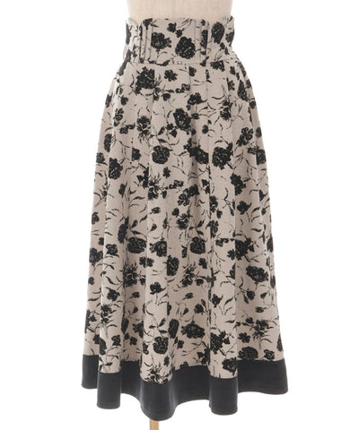 Flocky Flower Pattern Skirt