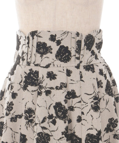 Flocky Flower Pattern Skirt