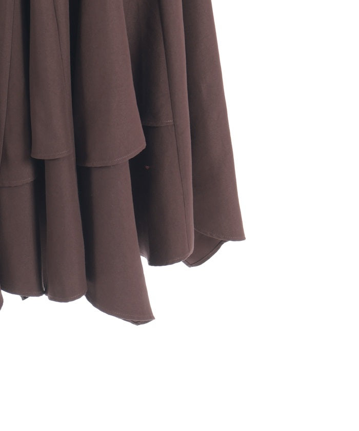 Volume Irregular Hem Midi Skirt