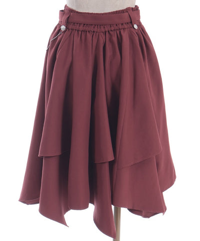 Volume Irregular Hem Midi Skirt