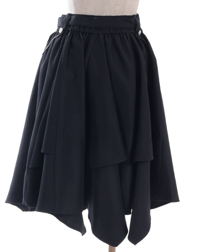 Volume Irregular Hem Midi Skirt