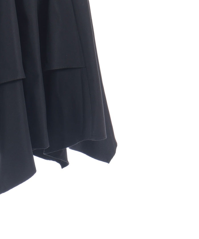 Volume Irregular Hem Midi Skirt