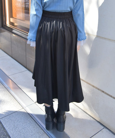 Irregular Hem Skirt with Zipper