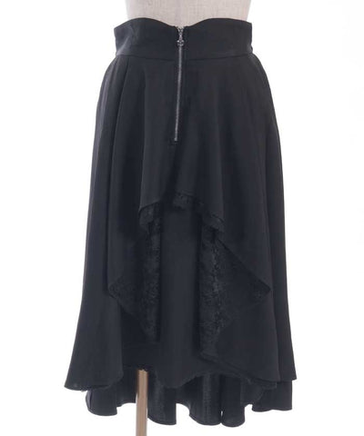 Irregular Hem Skirt with Zipper