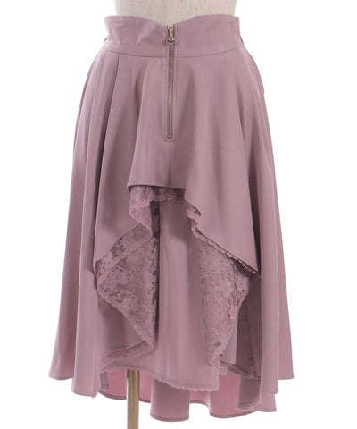 Irregular Hem Skirt with Zipper