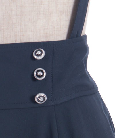 Frill High-Waisted Skirt with Suspenders
