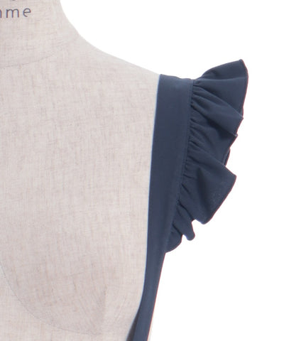 Frill High-Waisted Skirt with Suspenders