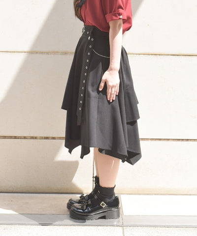 Volume & Asymmetric Hem Skirt