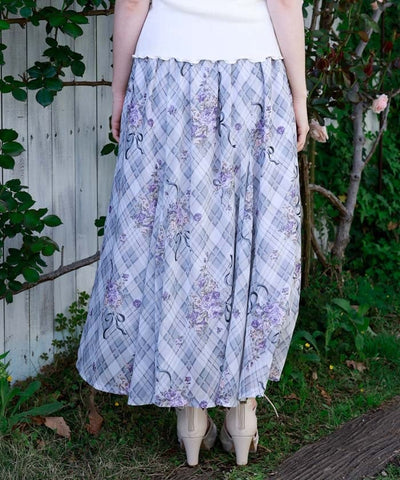 Rosy Plaid Drawstring Skirt