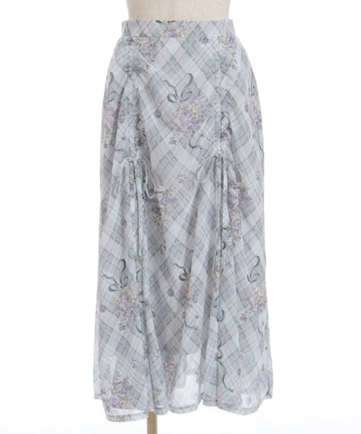 Rosy Plaid Drawstring Skirt