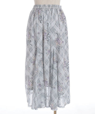 Rosy Plaid Drawstring Skirt