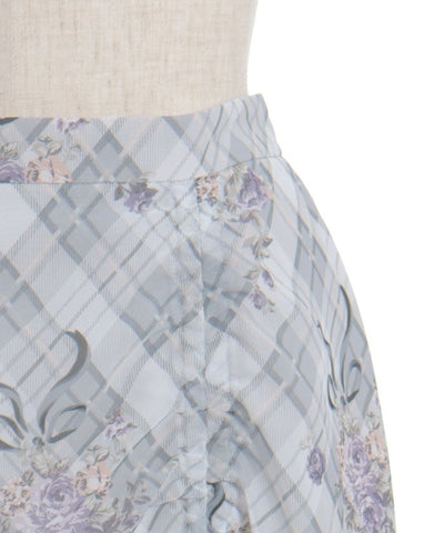 Rosy Plaid Drawstring Skirt