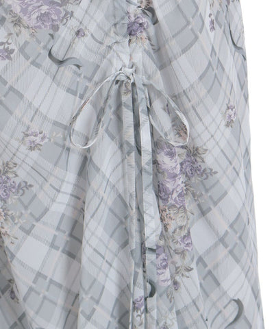 Rosy Plaid Drawstring Skirt