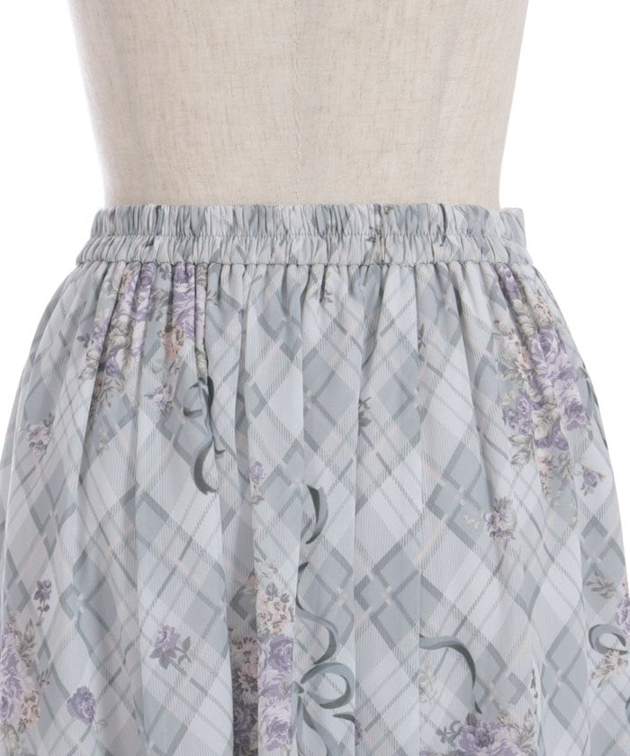 Rosy Plaid Drawstring Skirt
