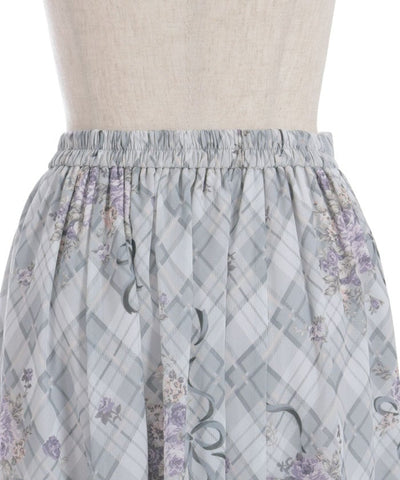 Rosy Plaid Drawstring Skirt