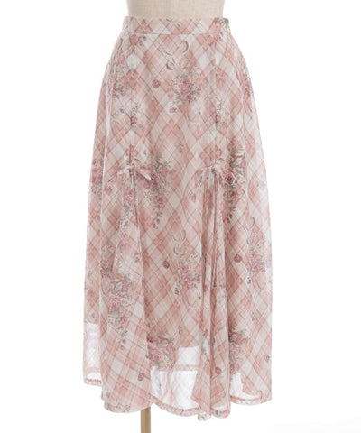Rosy Plaid Drawstring Skirt