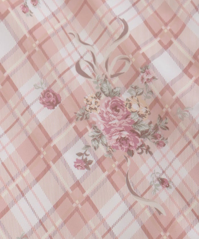 Rosy Plaid Drawstring Skirt