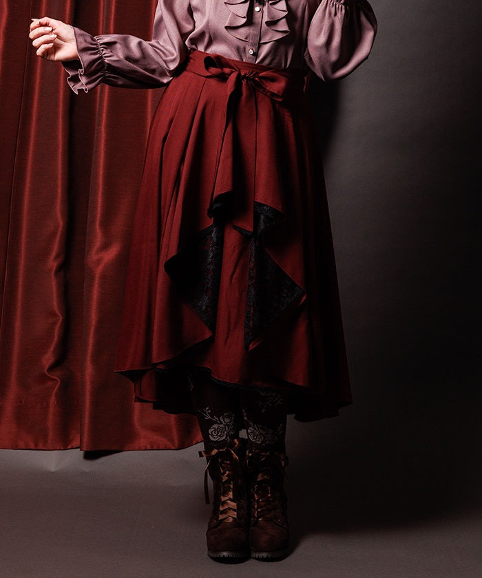 Bicolor Lace Frill Skirt