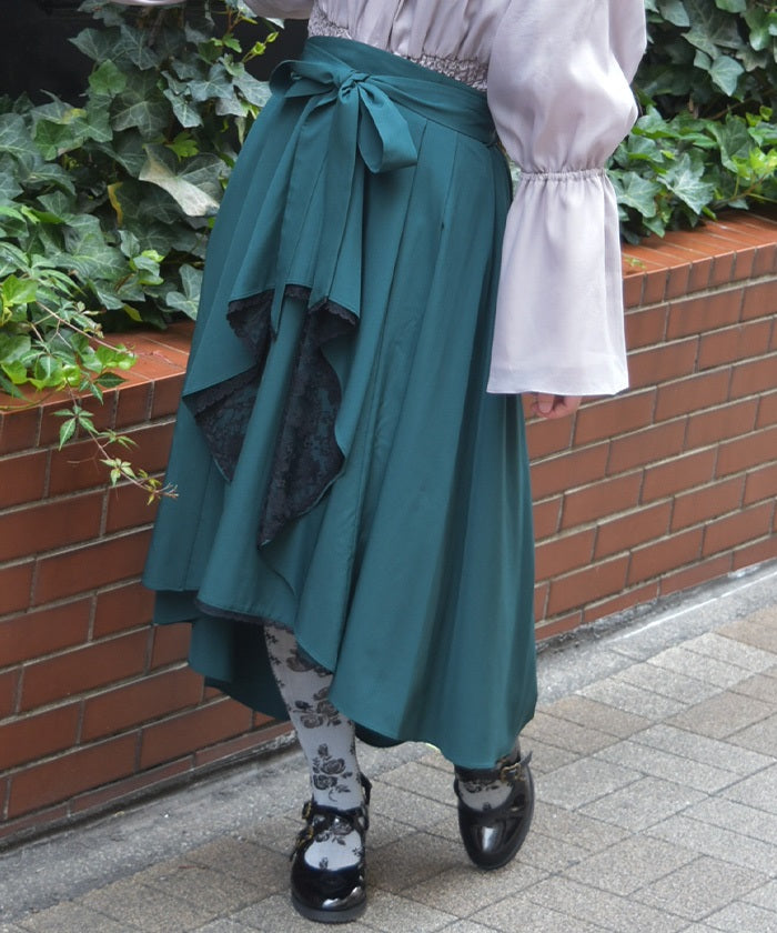 Bicolor Lace Frill Skirt