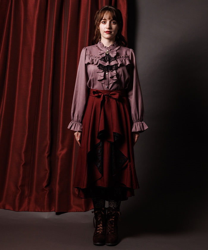 Bicolor Lace Frill Skirt