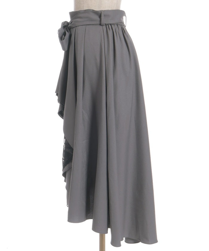 Bicolor Lace Frill Skirt