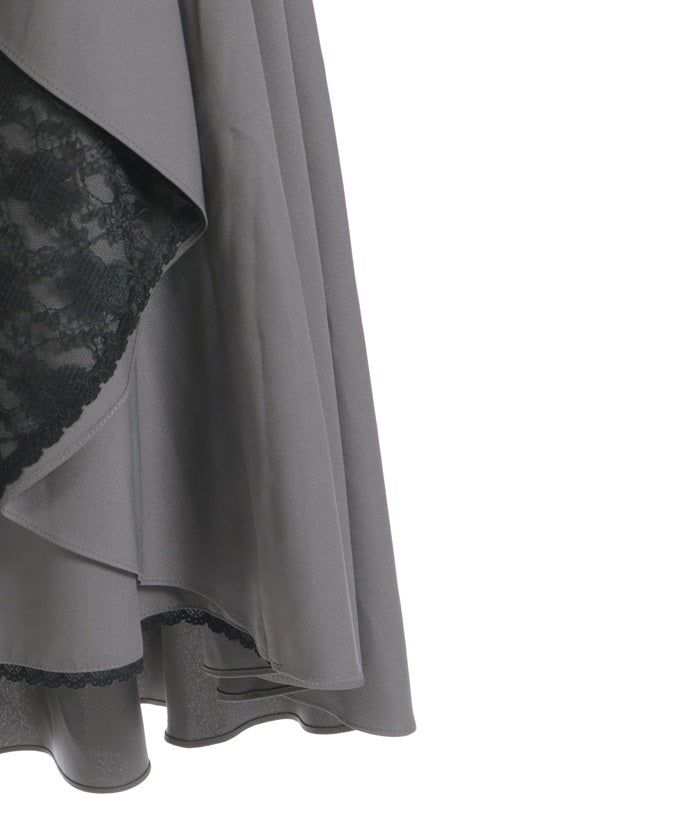 Bicolor Lace Frill Skirt