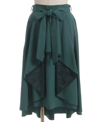 Bicolor Lace Frill Skirt