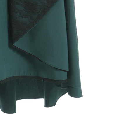 Bicolor Lace Frill Skirt