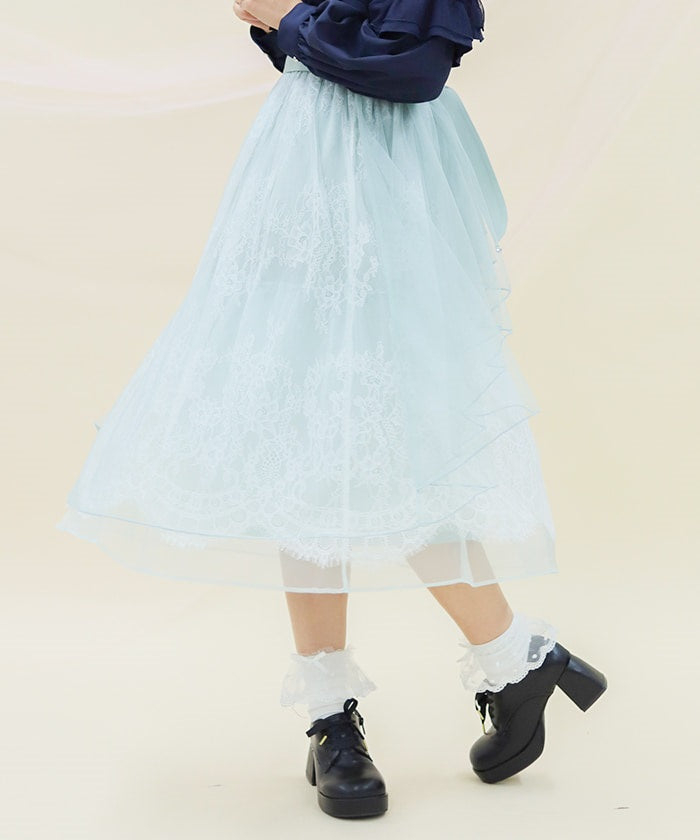 howdy.rib frill bustier. skirt セット Back Frill Tulle Skirt – axes femme from JAPAN