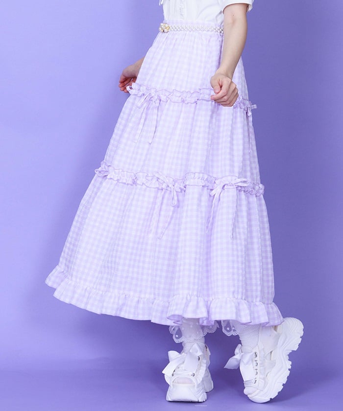 Gingham Tiered Skirt