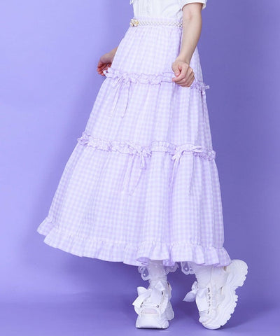 Gingham Tiered Skirt
