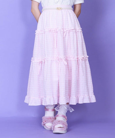 Gingham Tiered Skirt
