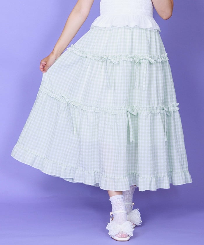 Gingham Tiered Skirt