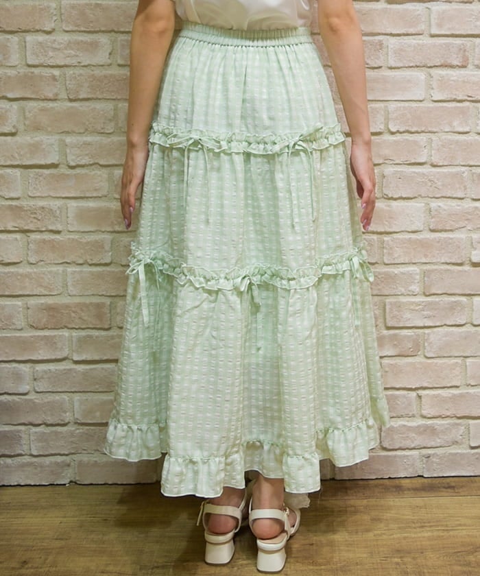 Gingham Tiered Skirt