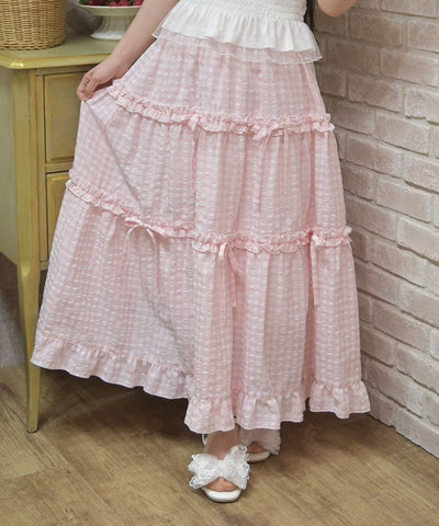 Gingham Tiered Skirt
