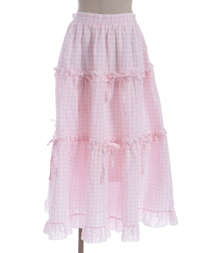 Gingham Tiered Skirt