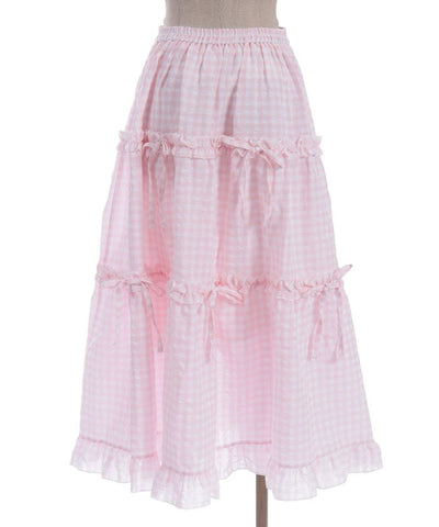 Gingham Tiered Skirt