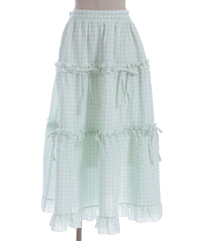 Gingham Tiered Skirt