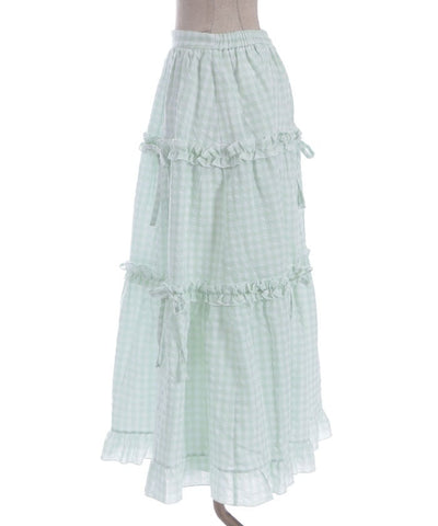 Gingham Tiered Skirt