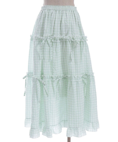 Gingham Tiered Skirt